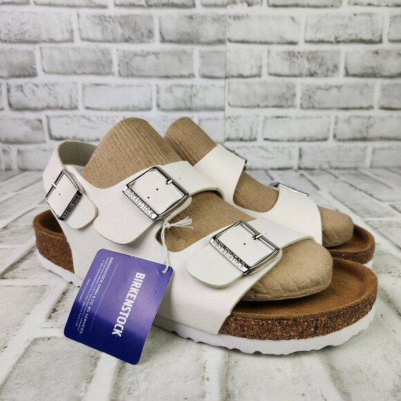 Birkenstock Milano Men\'s US 10 EU 43 White Birko-Flor 3 Adjustable Straps Sandal main image 10